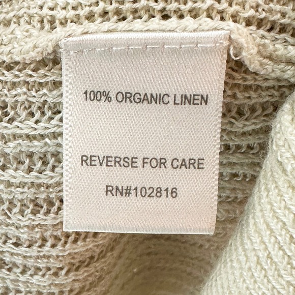 GARNET HILL 100% Linen Cardigan Sweater • XL • beige, cream - Picture 7 of 9